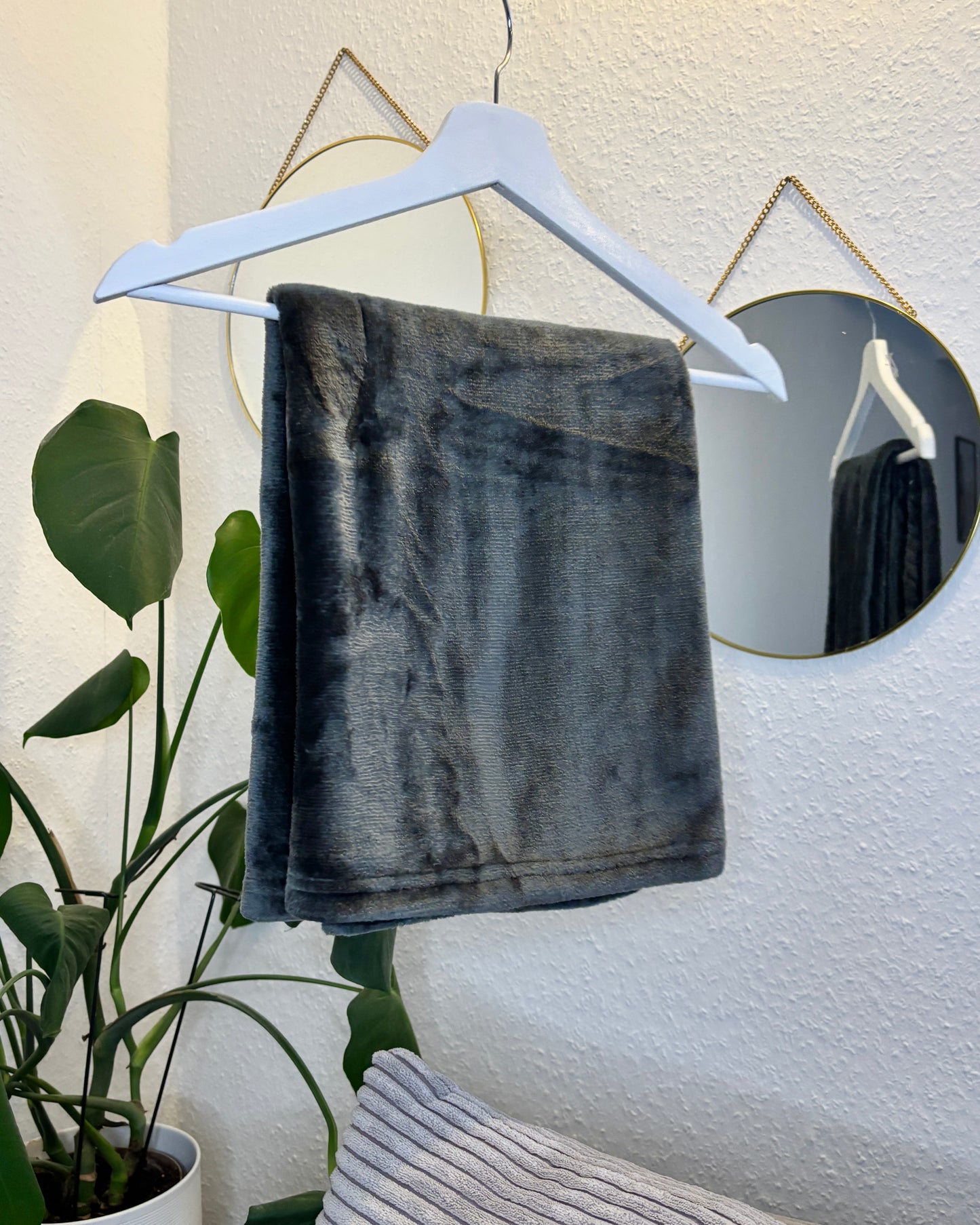 Kuscheldecke Dunkelgrau personalisiert