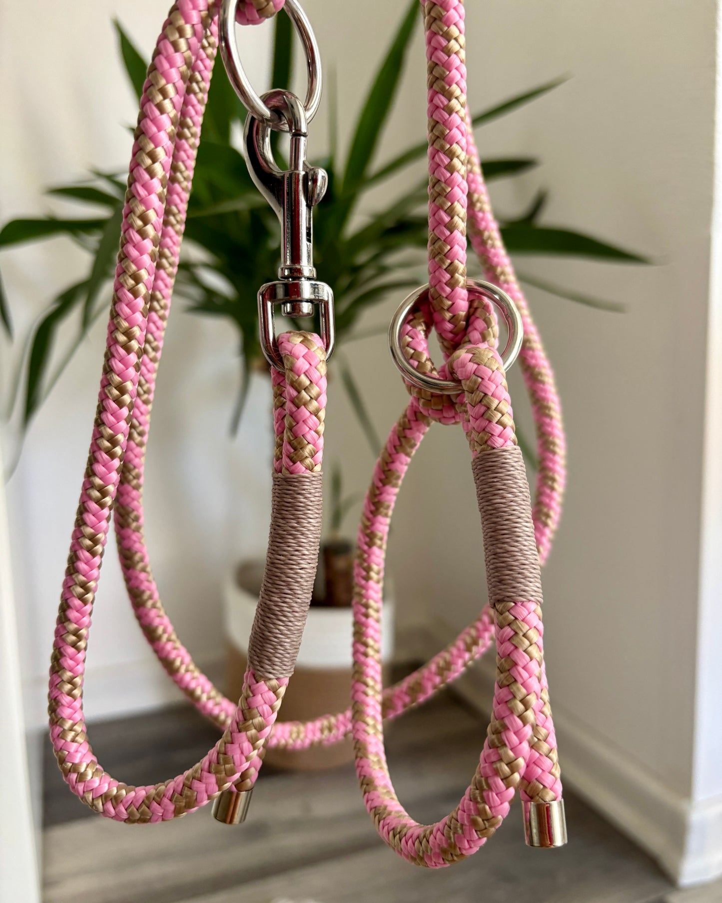 Retrieverleine Taupe/Rosa