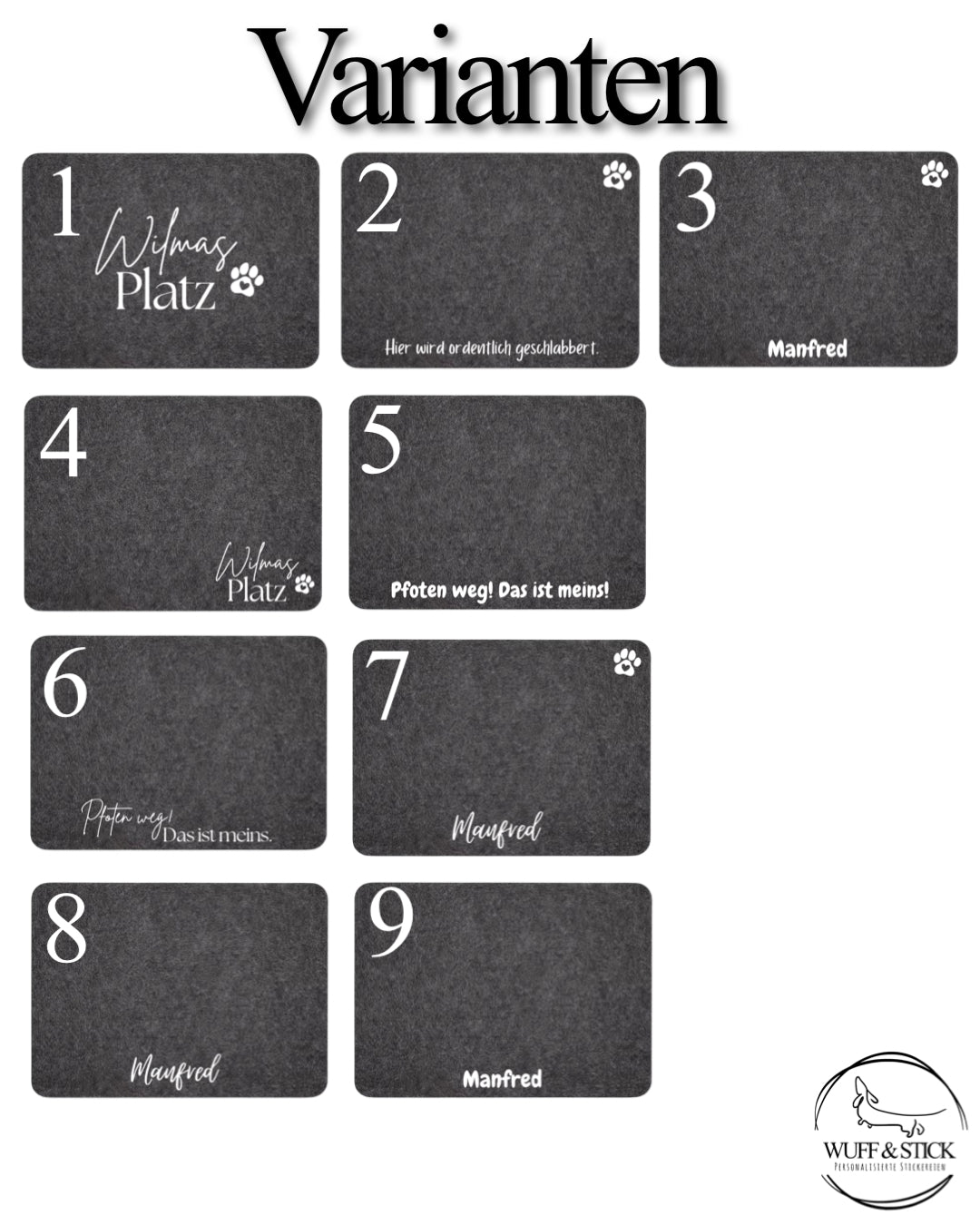 Napfunterlage personalisiert