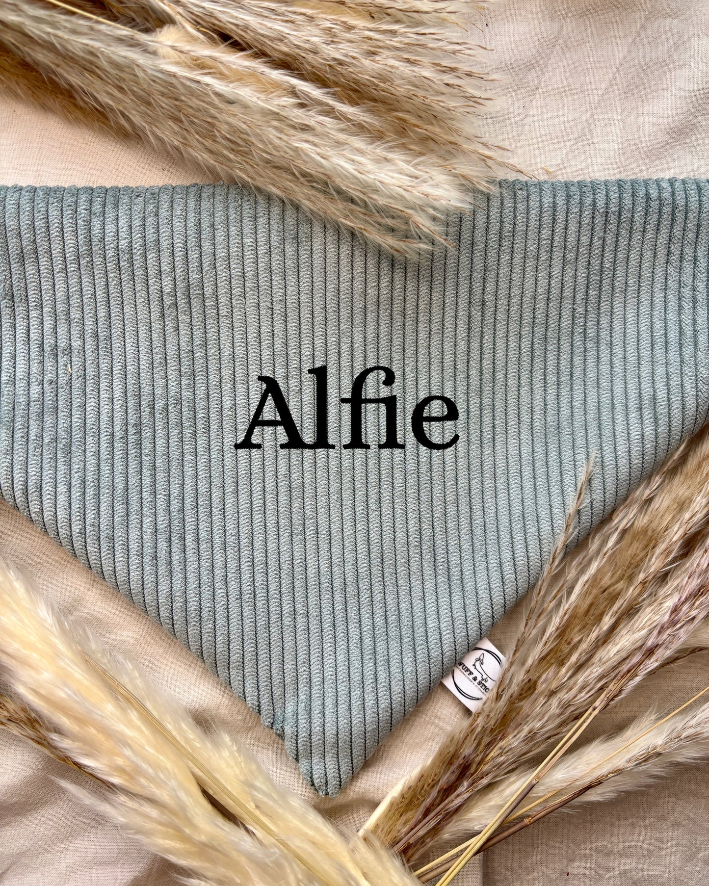 Halstuch Cord Türkis personalisiert