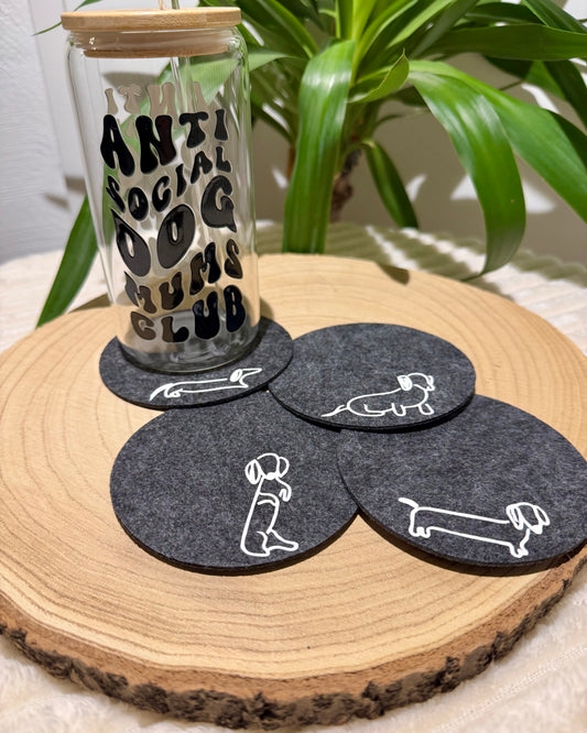 Filz Untersetzer mit Dackelmotiv