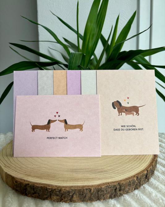 Postkarte Dackel verschiedene Anlässe