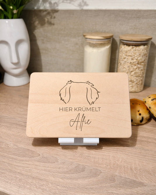Frühstücksbrettchen Hundeohren personalisiert Gravur
