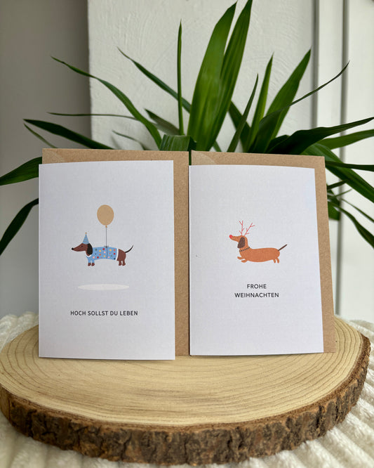 Klappkarte Dackel verschiedene Anlässe