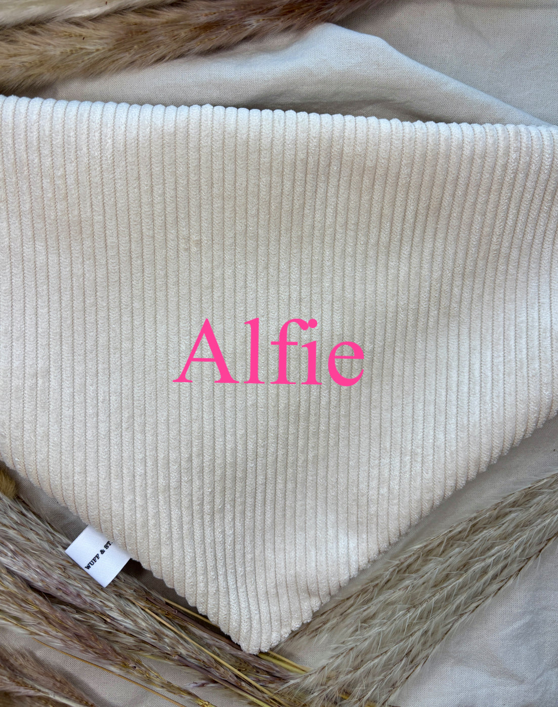 Halstuch Cord Beige personalisiert