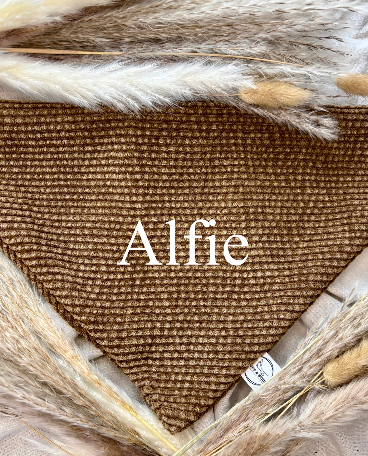 Halstuch Cord Braun personalisiert