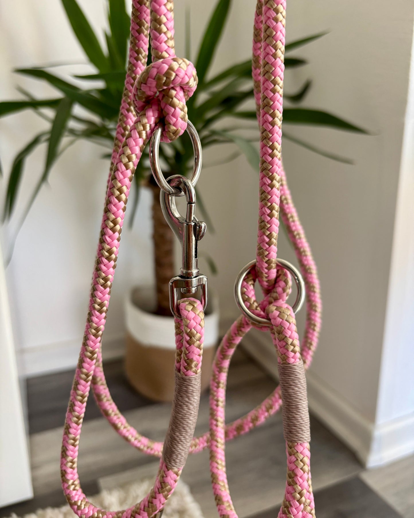 Retrieverleine Taupe/Rosa