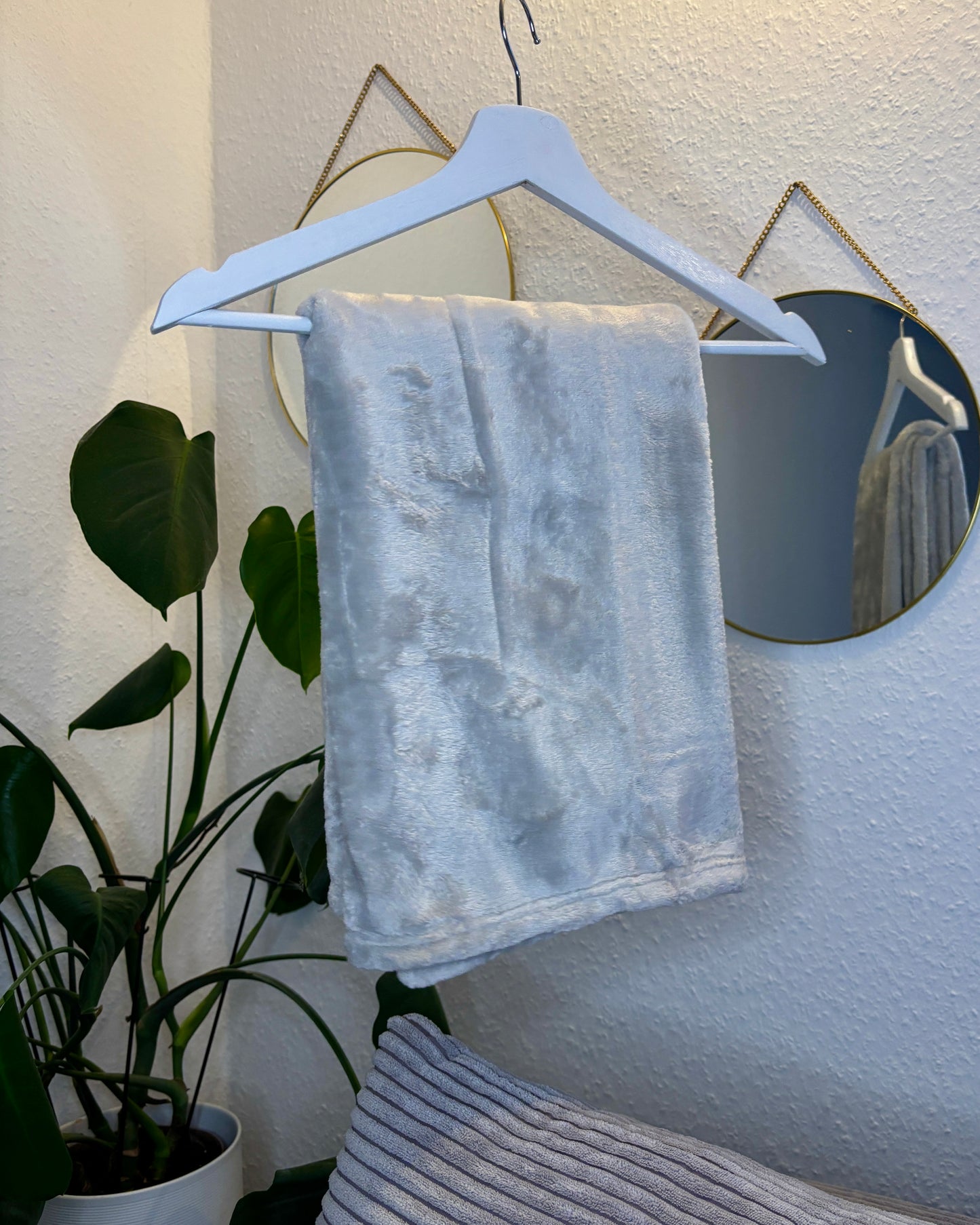 Kuscheldecke Hellgrau personalisiert