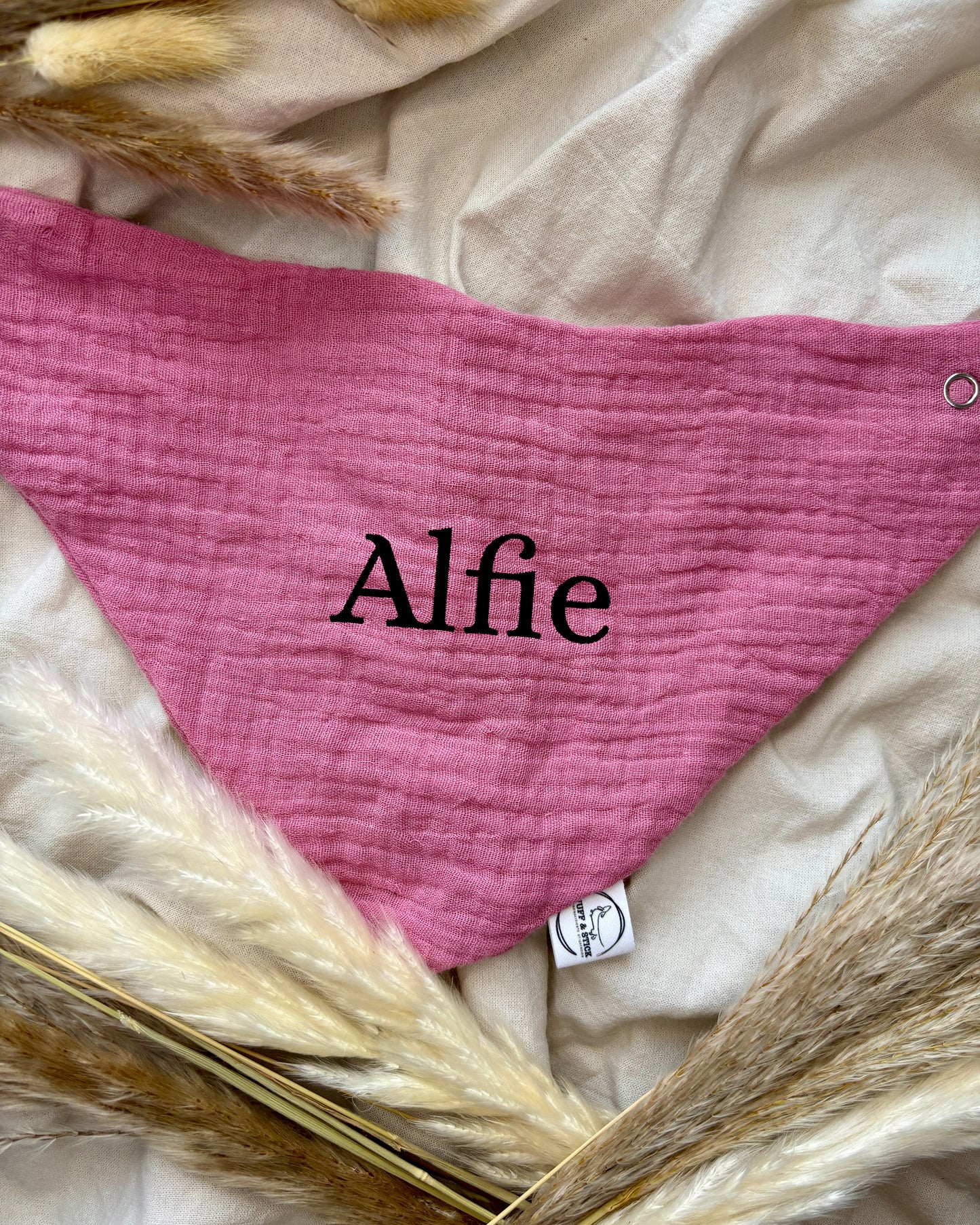 Halstuch Musselin „Alt Rosa“ personalisiert