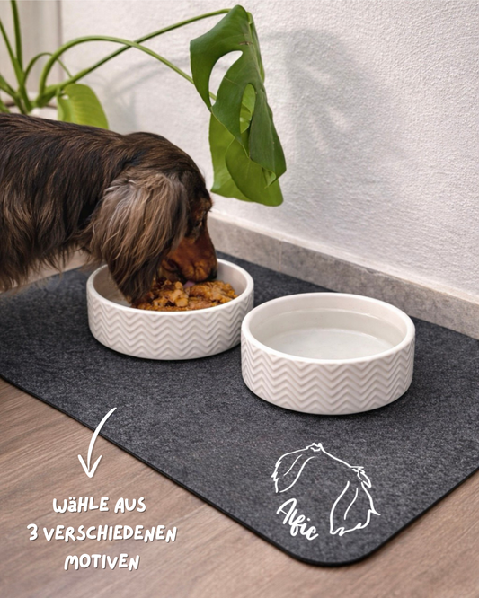 Napfunterlage Hundeohren personalisiert
