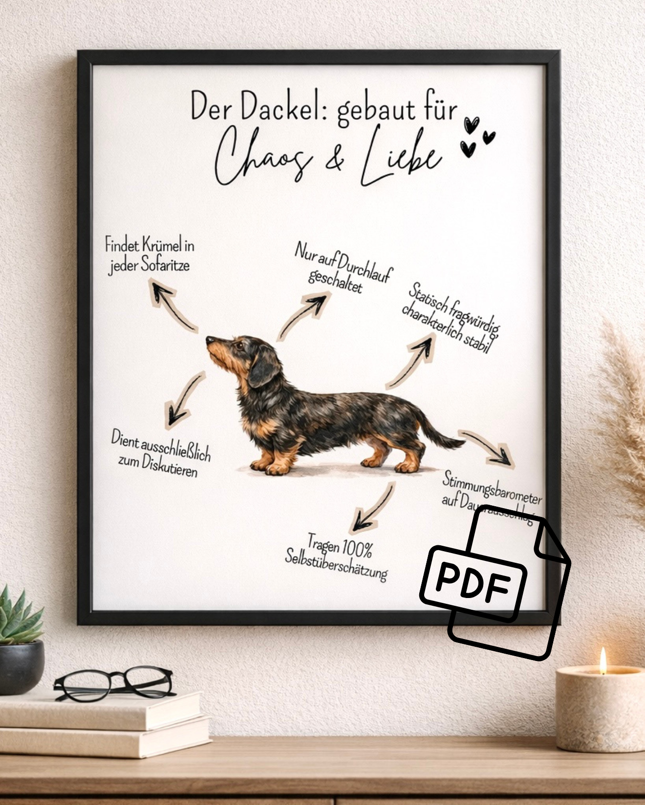 Dackel Poster zum selber Ausdrucken (verschiedene Dackel)