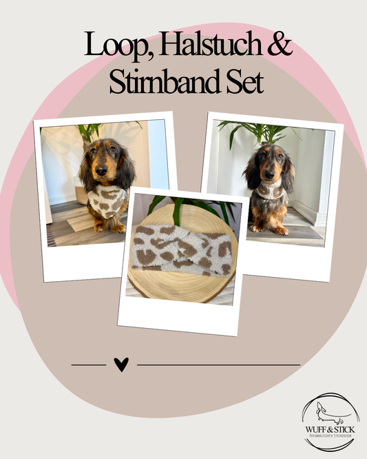 Loop, Halstuch & Stirnband Set helles Leo