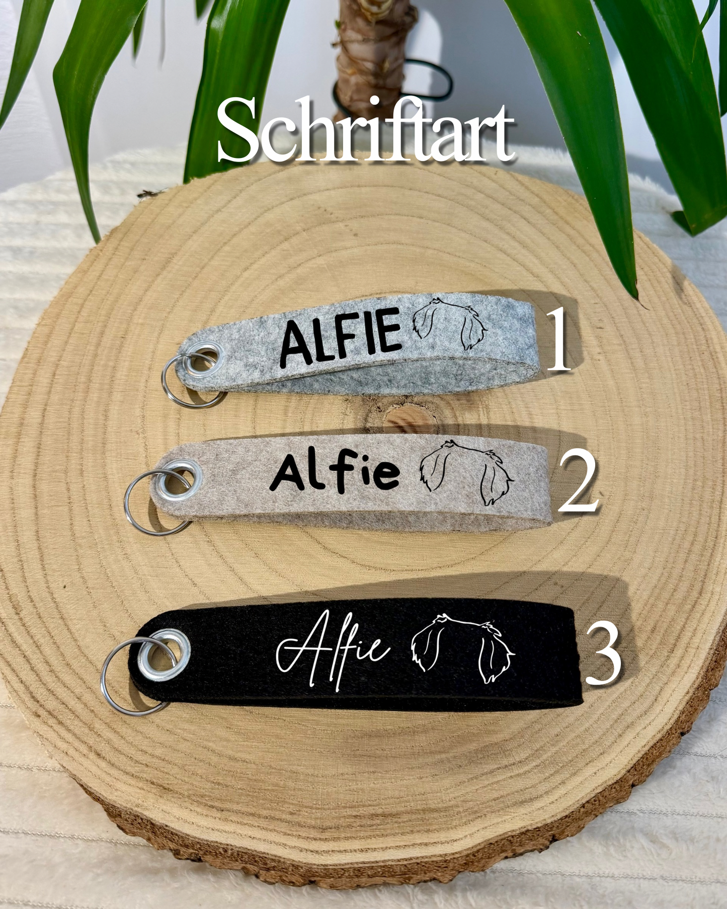 Schlüsselanhänger Hundeohren Filz