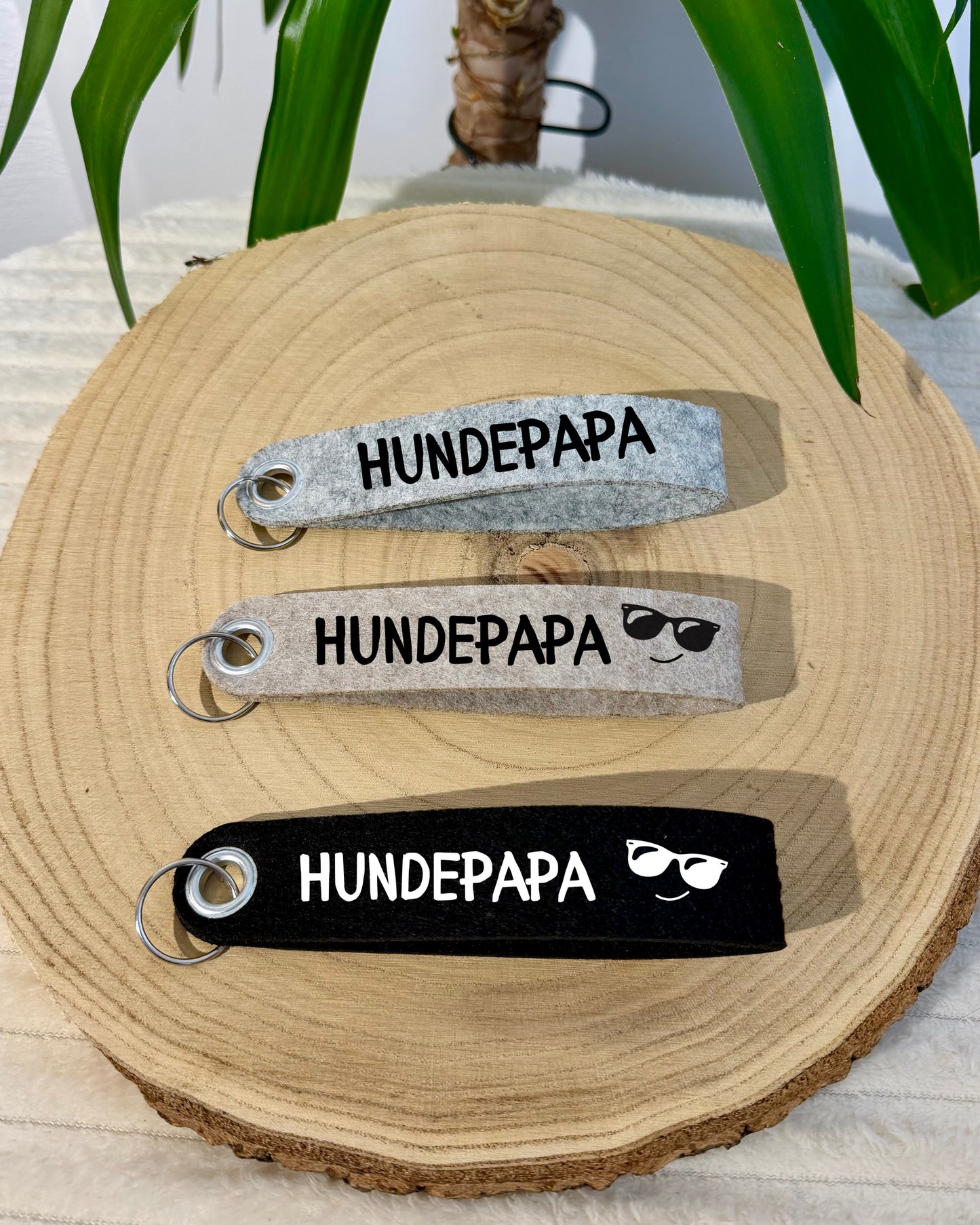 Schlüsselanhänger Hundepapa Filz