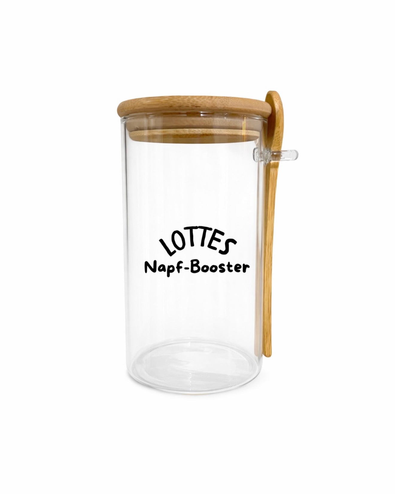 Glas für Zusätze personalisiert